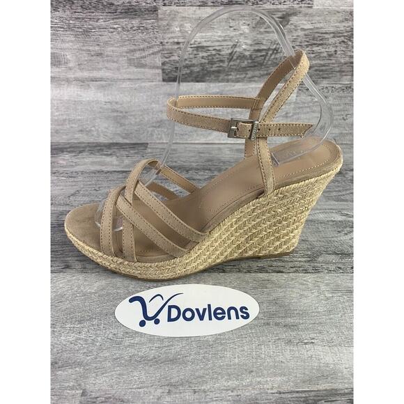 Charles By Charles David Womens Beige Strappy Wedge Sandals Size 9.5M - Picture 4 of 8